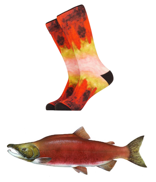 Men's Salmon Gone Fishing Socks by Soxfords